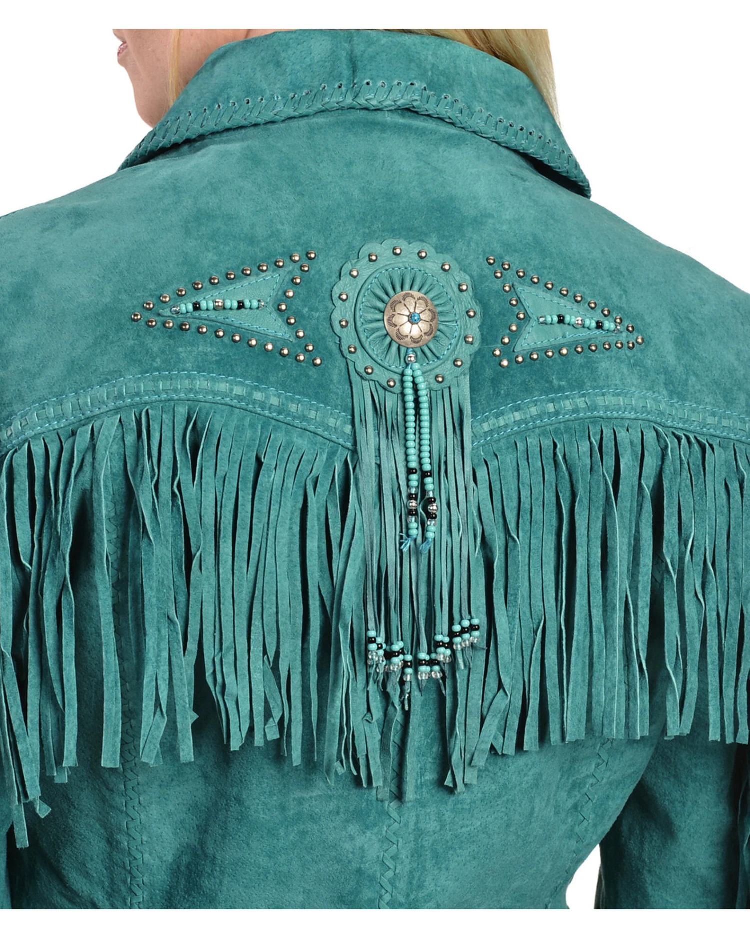 Scully Fringe & Beaded Boar Suede Leather Jacket - Image 7